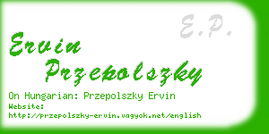 ervin przepolszky business card